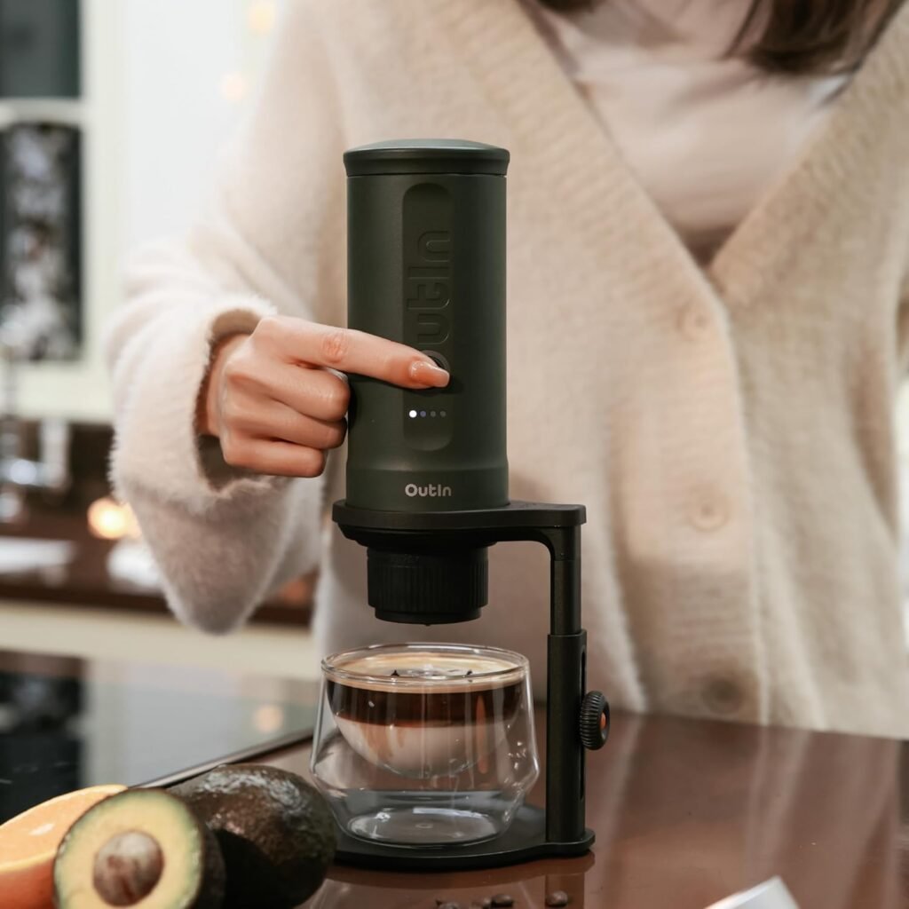 OutIn Soporte de café desmontable, fácil de llevar mini soporte universal Nano