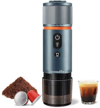 Cafetera portátil Conqueco espresso azul